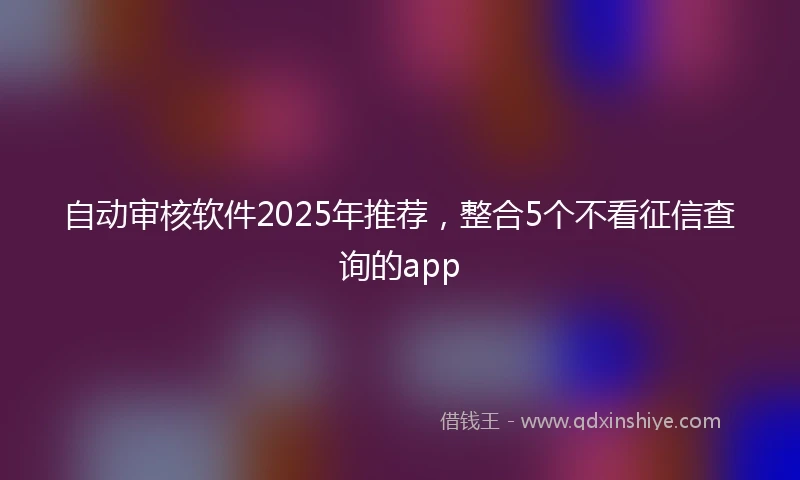 自动审核软件2025年推荐,整合5个不看征信查询的app