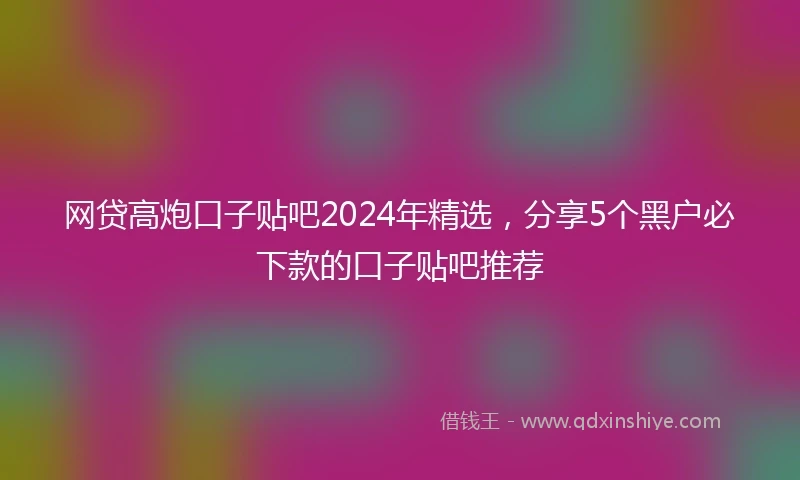 网贷高炮口子贴吧2024年精选，分享5个黑户必下款的口子贴吧推荐