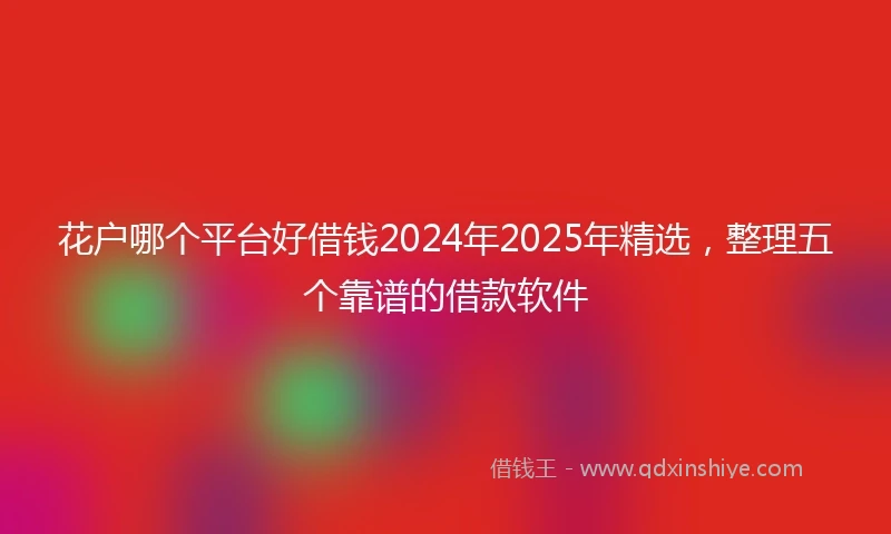 花户哪个平台好借钱2024年2025年精选，整理五个靠谱的借款软件