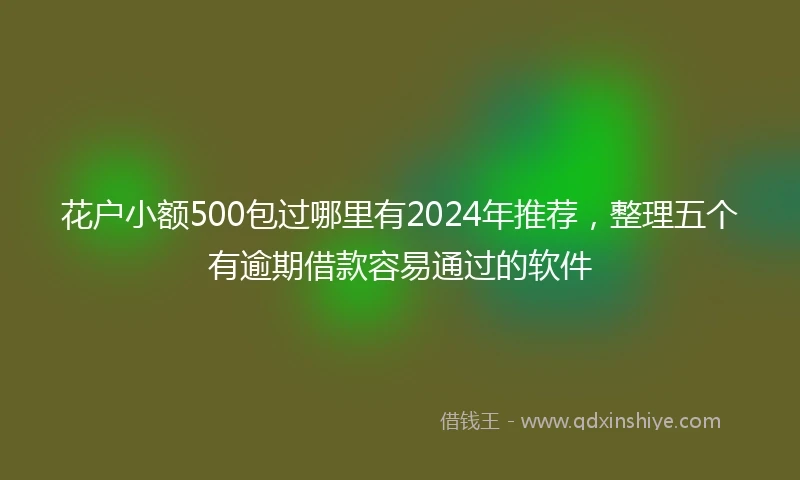 花户小额500包过哪里有2024年推荐，整理五个有逾期借款容易通过的软件