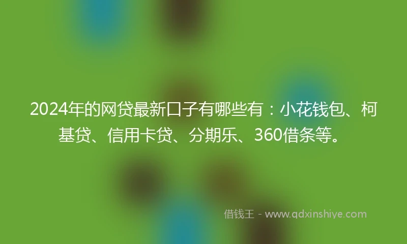 2024年的网贷最新口子有哪些有：小花钱包、柯基贷、信用卡贷、分期乐、360借条等。