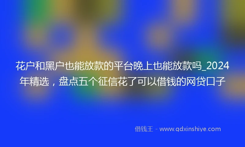 花户和黑户也能放款的平台晚上也能放款吗_2024年精选，盘点五个征信花了可以借钱的网贷口子