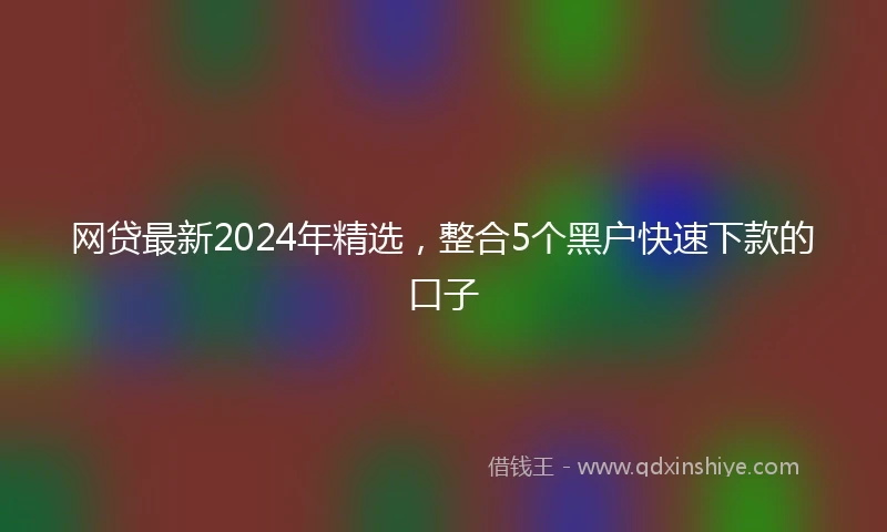 网贷最新2024年精选，整合5个黑户快速下款的口子