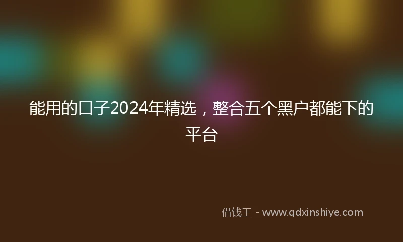 能用的口子2024年精选，整合五个黑户都能下的平台