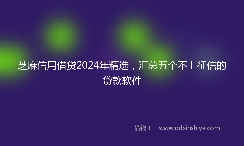 芝麻信用借贷2024年精选，汇总五个不上征信的贷款软件