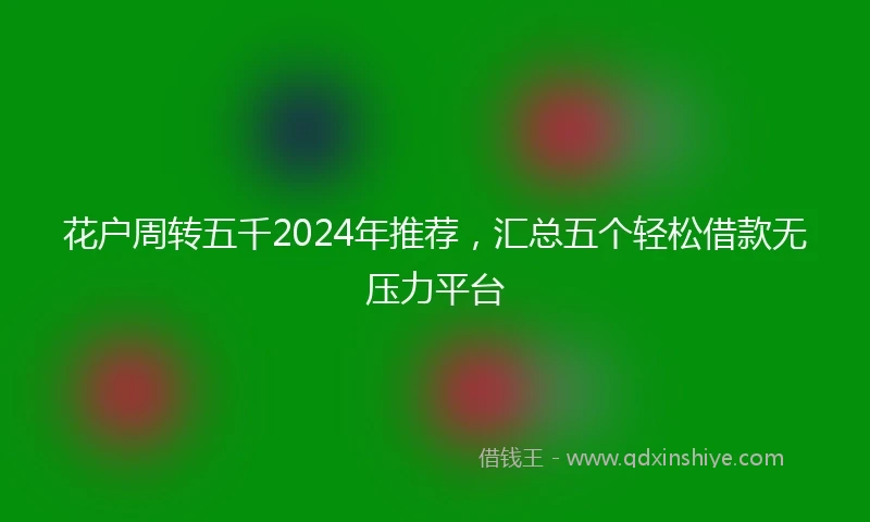 花户周转五千2024年推荐，汇总五个轻松借款无压力平台