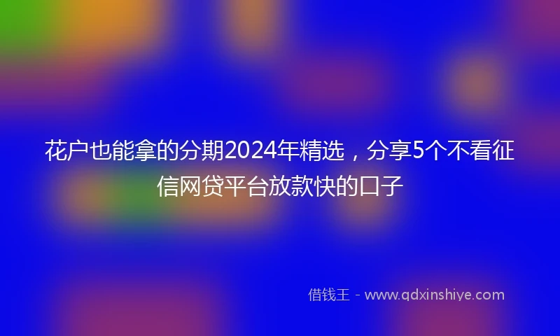 花户也能拿的分期2024年精选，分享5个不看征信网贷平台放款快的口子
