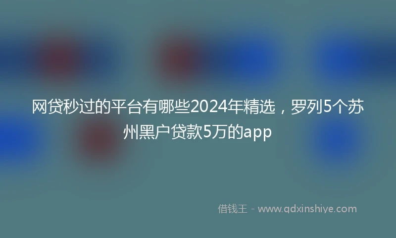 网贷秒过的平台有哪些2024年精选，罗列5个苏州黑户贷款5万的app