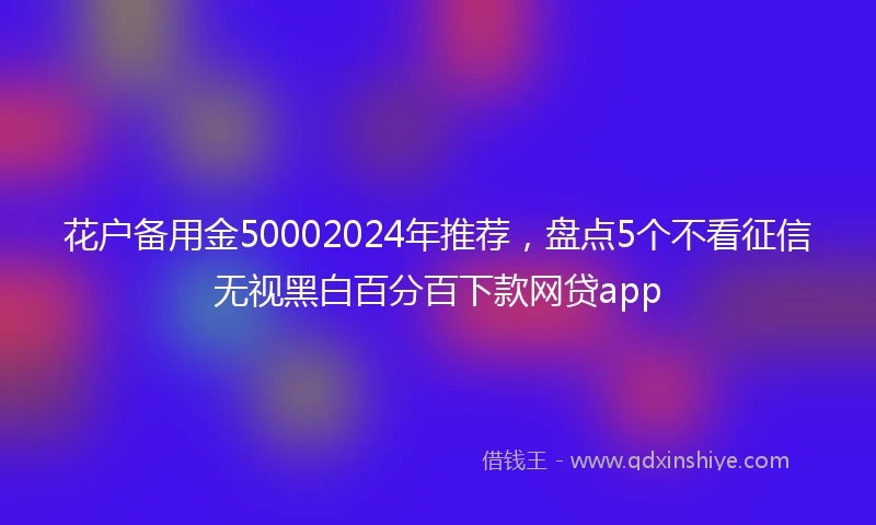 花户备用金50002024年推荐，盘点5个不看征信无视黑白百分百下款网贷app