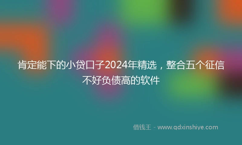 肯定能下的小贷口子2024年精选，整合五个征信不好负债高的软件