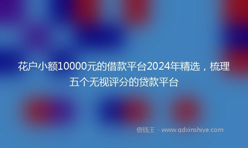 花户小额10000元的借款平台2024年精选，梳理五个无视评分的贷款平台