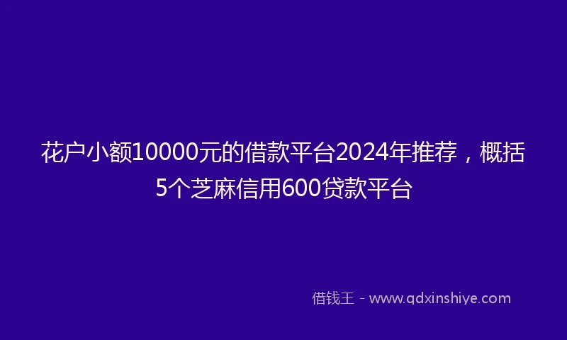 花户小额10000元的借款平台2024年推荐,概括5个芝麻信用600贷款平台