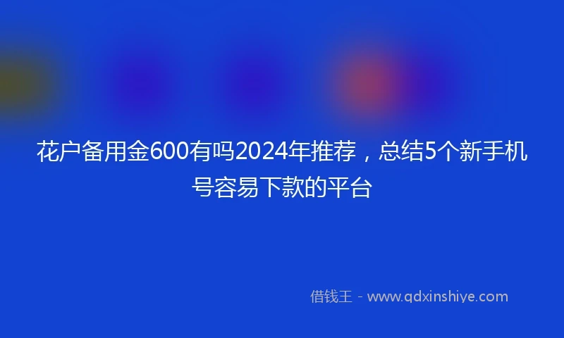 花户备用金600有吗2024年推荐，总结5个新手机号容易下款的平台