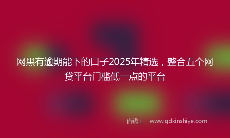 网黑有逾期能下的口子2025年精选，整合五个网贷平台门槛低一点的平台