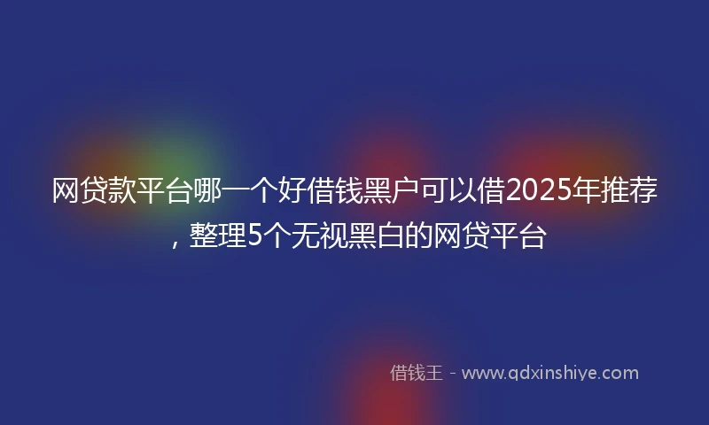 网贷款平台哪一个好借钱黑户可以借2025年推荐，整理5个无视黑白的网贷平台