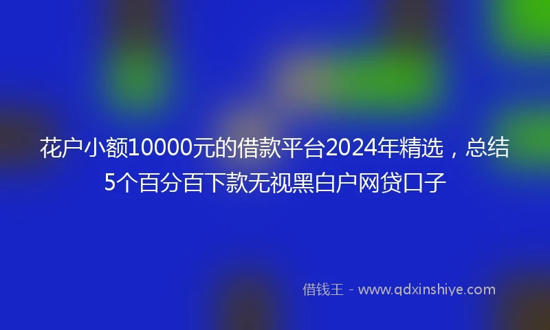花户小额10000元的借款平台2024年精选，总结5个百分百下款无视黑白户网贷口子