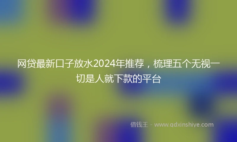 网贷最新口子放水2024年推荐，梳理五个无视一切是人就下款的平台