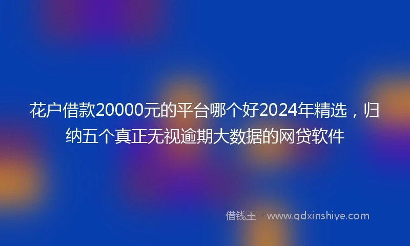 花户借款20000元的平台哪个好2024年精选，归纳五个真正无视逾期大数据的网贷软件