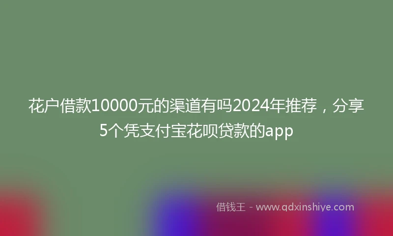 花户借款10000元的渠道有吗2024年推荐，分享5个凭支付宝花呗贷款的app