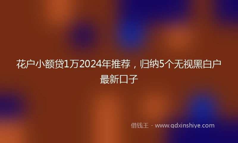 花户小额贷1万2024年推荐，归纳5个无视黑白户最新口子