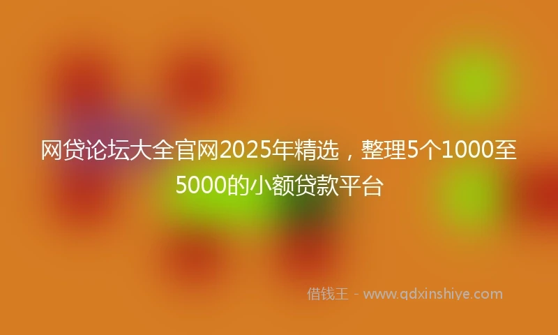 网贷论坛大全官网2025年精选，整理5个1000至5000的小额贷款平台
