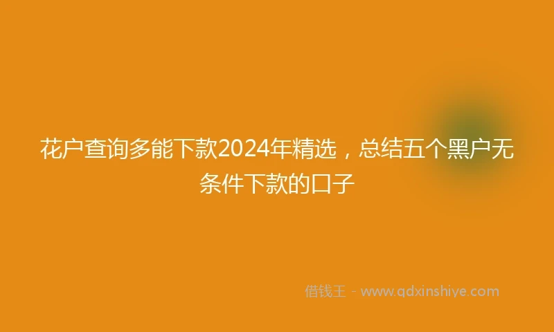 花户查询多能下款2024年精选，总结五个黑户无条件下款的口子
