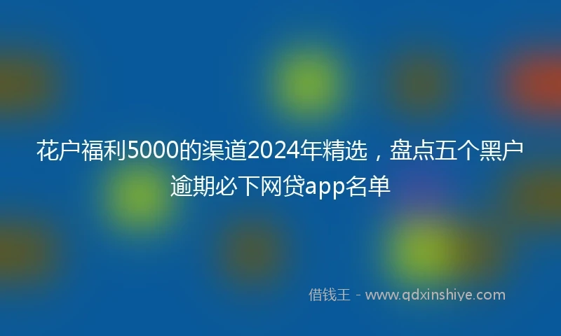 花户福利5000的渠道2024年精选，盘点五个黑户逾期必下网贷app名单