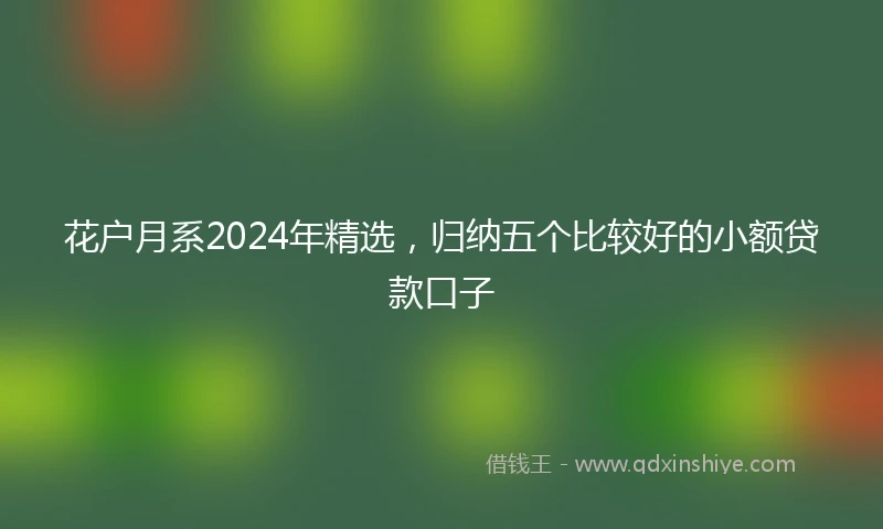 花户月系2024年精选，归纳五个比较好的小额贷款口子