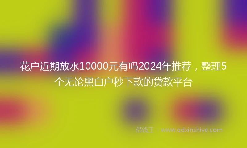 花户近期放水10000元有吗2024年推荐，整理5个无论黑白户秒下款的贷款平台