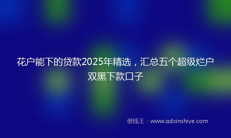 花户能下的贷款2025年精选，汇总五个超级烂户双黑下款口子
