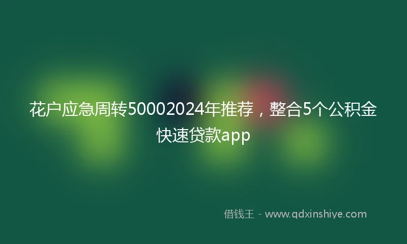 花户应急周转50002024年推荐，整合5个公积金快速贷款app