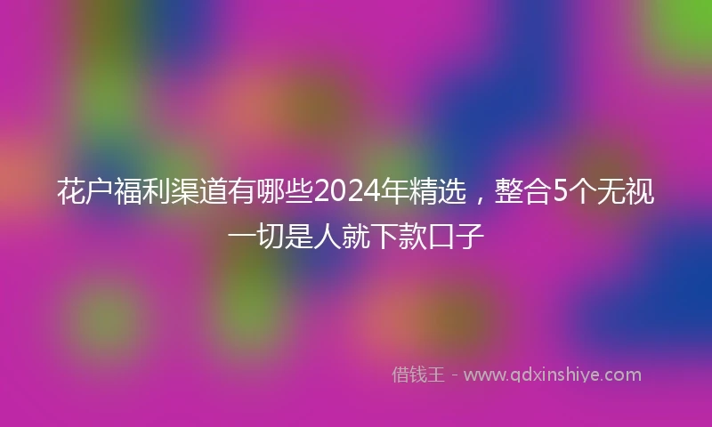 花户福利渠道有哪些2024年精选，整合5个无视一切是人就下款口子