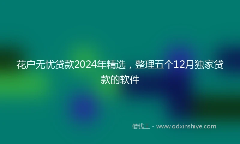 花户无忧贷款2024年精选，整理五个12月独家贷款的软件