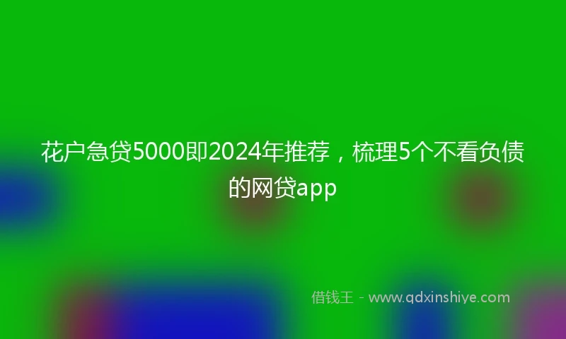 花户急贷5000即2024年推荐，梳理5个不看负债的网贷app