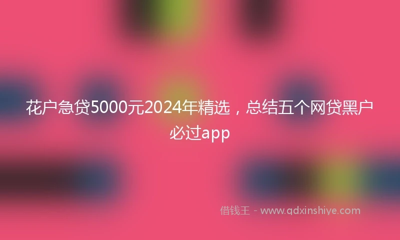 花户急贷5000元2024年精选，总结五个网贷黑户必过app