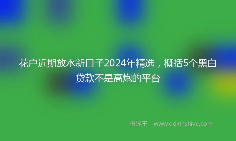 花户近期放水新口子2024年精选，概括5个黑白贷款不是高炮的平台