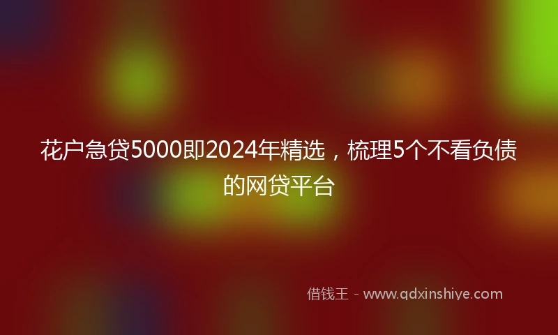花户急贷5000即2024年精选，梳理5个不看负债的网贷平台