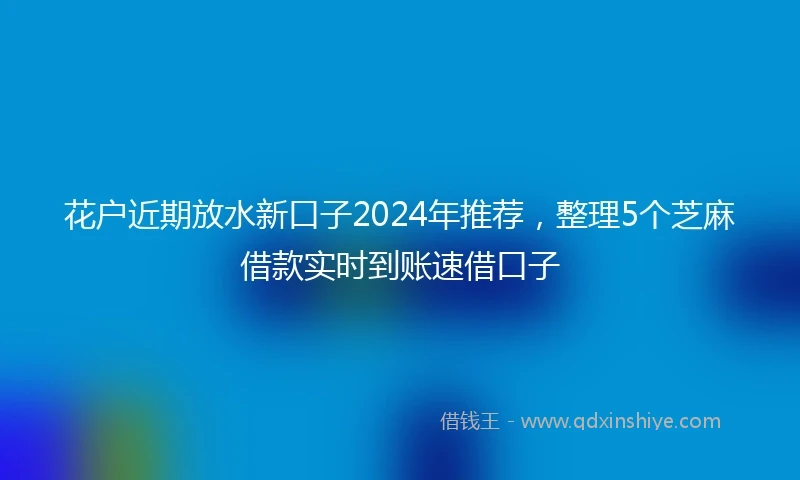 花户近期放水新口子2024年推荐，整理5个芝麻借款实时到账速借口子