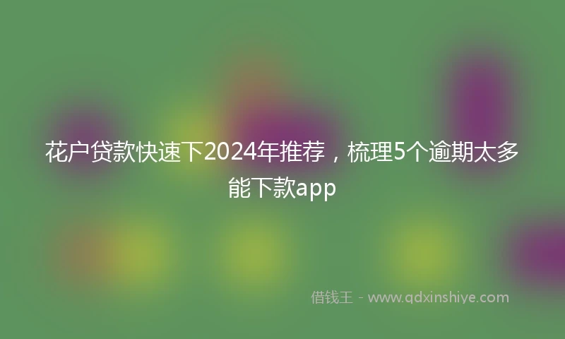 花户贷款快速下2024年推荐，梳理5个逾期太多能下款app