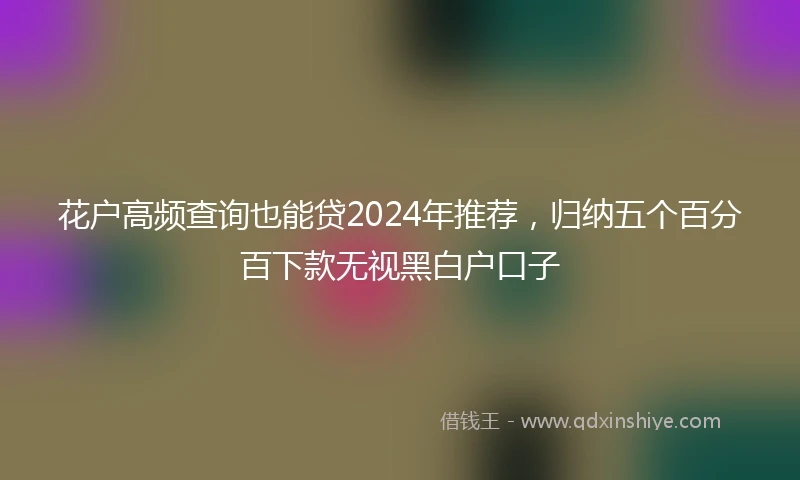 花户高频查询也能贷2024年推荐，归纳五个百分百下款无视黑白户口子