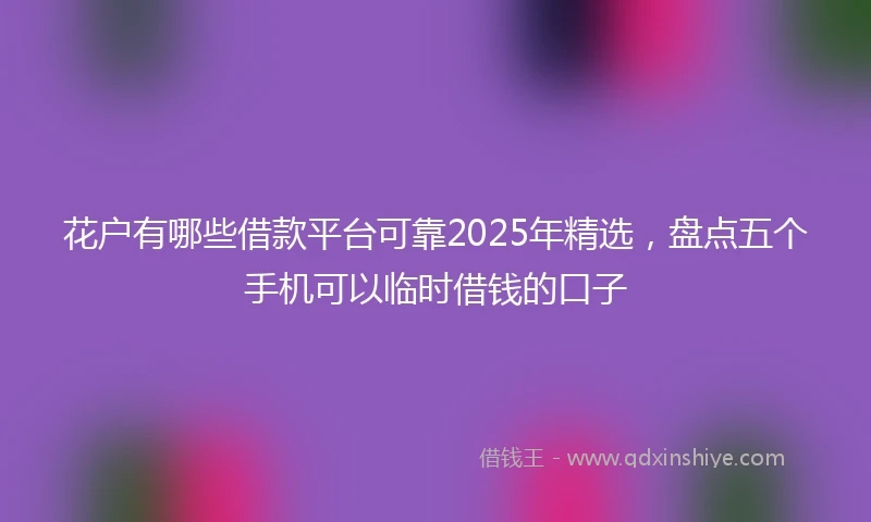 花户有哪些借款平台可靠2025年精选，盘点五个手机可以临时借钱的口子