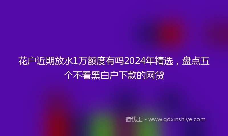花户近期放水1万额度有吗2024年精选，盘点五个不看黑白户下款的网贷