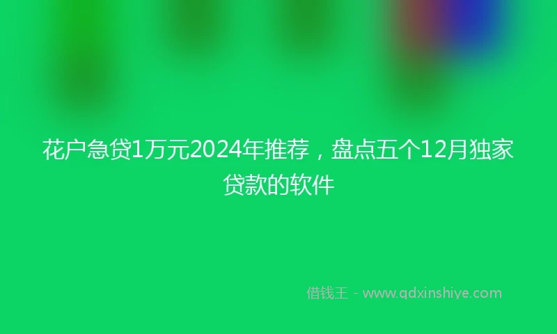 花户急贷1万元2024年推荐，盘点五个12月独家贷款的软件