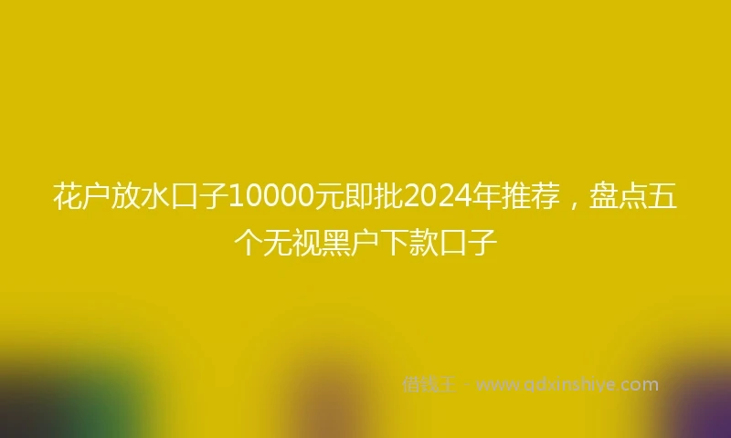 花户放水口子10000元即批2024年推荐，盘点五个无视黑户下款口子