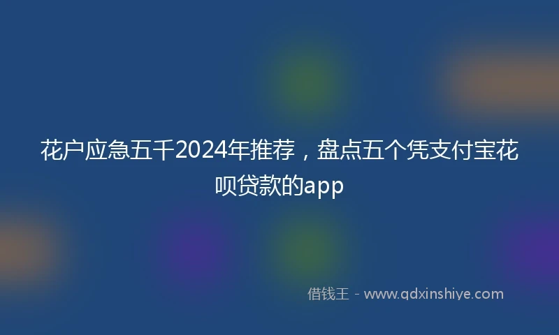 花户应急五千2024年推荐，盘点五个凭支付宝花呗贷款的app