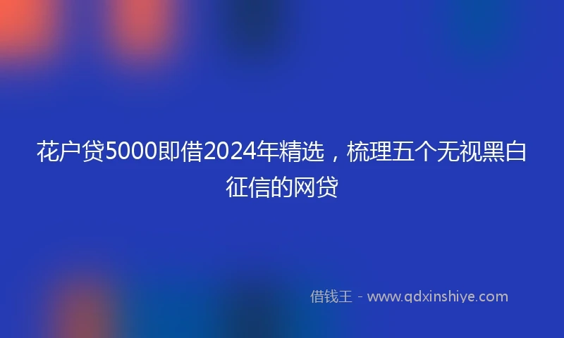 花户贷5000即借2024年精选，梳理五个无视黑白征信的网贷