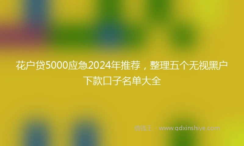 花户贷5000应急2024年推荐，整理五个无视黑户下款口子名单大全