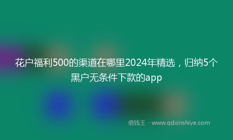 花户福利500的渠道在哪里2024年精选，归纳5个黑户无条件下款的app