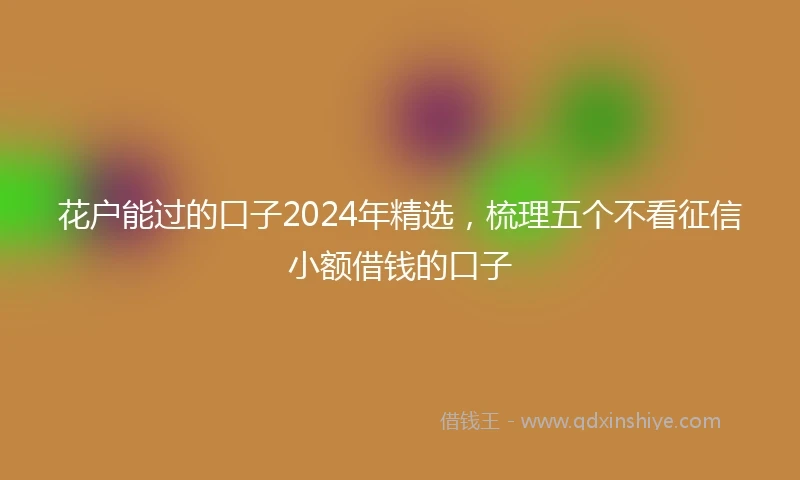 花户能过的口子2024年精选，梳理五个不看征信小额借钱的口子