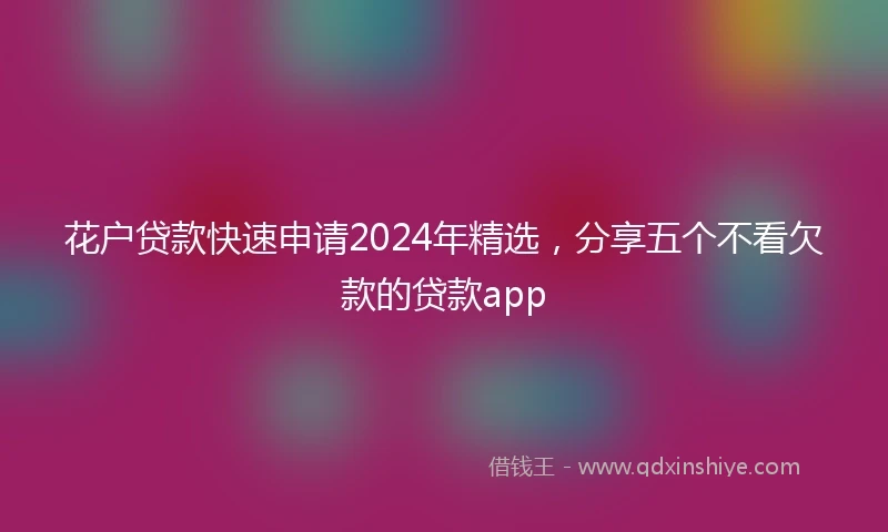 花户贷款快速申请2024年精选，分享五个不看欠款的贷款app